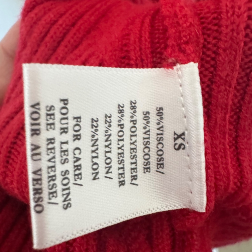 NWT Torn by Ronny Kobo GRACE Cable Knit Long Sleeve Dress Scarlet Red XS - Picture 6 of 8